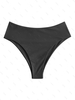 ZAFUL Bas de Bikini Simple Jambe Haute à Taille Haute M Noir