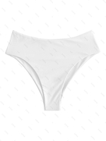 ZAFUL Bas de Bikini Simple Jambe Haute à Taille Haute Xl Blanc