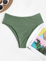 ZAFUL Bas de Bikini Simple Jambe Haute à Taille Haute Xl Vert clair