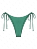 ZAFUL Bas de Bikini Soyeux Teinté à Lacets S Vert