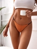 ZAFUL Bas de Bikini String à Bretelle Contrastée M Café