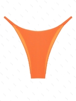 ZAFUL Bas de Bikini Tanga Côtelé Texturé Cheeky S Orange