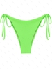 ZAFUL Bas de Bikini Tanga Noué Côtelé Xs Vert