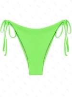 ZAFUL Bas de Bikini Tanga Noué Côtelé Xs Vert