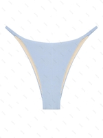 ZAFUL Bas de Bikini Tanga Texturé S Bleu clair