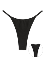 ZAFUL Bas de Bikini Tanga Texturé S Noir
