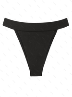 ZAFUL Bas de Bikini Texturé à Coupe Basse L Noir