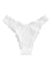 ZAFUL Bas de Bikini Texturé à Coupe Haute à Volants S Blanc