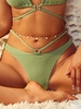 ZAFUL Bas de Bikini Texturé Anneau en O S Vert clair