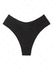 ZAFUL Bas de Bikini Texturé Croisé à Taille Haute à Lacets L Noir