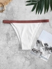 ZAFUL Bas de Bikini Texturé Côtelé à Bande Contrastée S Rouge foncé