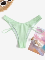 ZAFUL Bas de Bikini Texturé Côtelé L Vert clair