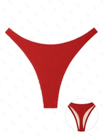 ZAFUL Bas de Bikini Thong Texturé S Rouge