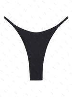 ZAFUL Bas de Bikini Tressé à Côté à Coupe Haute S Noir