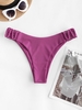 ZAFUL Bas de Bikini Tressé Côtelé S Pourpre