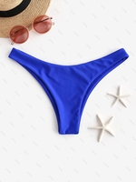 ZAFUL Bas de Maillot de Bain à Jambe Haute en Couleur Unie M Bleu cobalt