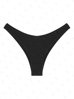 ZAFUL Bas de Maillot de Bain à Jambe Haute en Couleur Unie S Noir