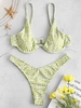 ZAFUL Bikini Imprimé à Armature L Vert clair