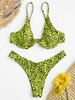 ZAFUL Bikini Imprimé à Armature M Chartreuse