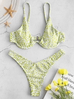 ZAFUL Bikini Imprimé à Armature M Vert clair