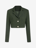 ZAFUL Blazer Court à Col Revers S Vert profond