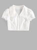 ZAFUL Blouse Courte Broderie Anglaise à Volants Xl Blanc