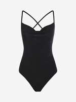 ZAFUL Body Croisé Ouvert en Avant en Jersey M Noir