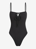 ZAFUL Body Côtelé à Bretelle sans Dos avec Trou de Serrure M Noir