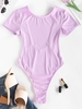 ZAFUL Body Côtelé sans Dos à Jambe Haute L Violet clair