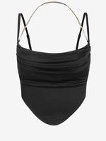 ZAFUL Camisole à Chaîne à Ourlet Echarpe S Noir