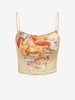 ZAFUL Camisole à Imprimé Vortex en Maille Transparente S Café lumière