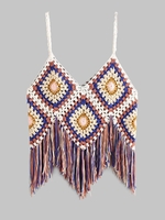 ZAFUL Camisole Au Crochet Carrée à Ourlet Asymétrique à Frange S