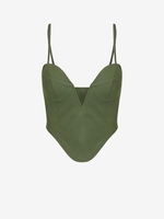 ZAFUL Camisole Corset Rembourrée à Lacets S Vert