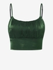 ZAFUL Camisole Courte Brillante Plissée Au Poitrine S Vert profond