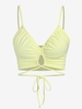 ZAFUL Camisole Courte Côtelée à Cordon de Serrage S Jaune clair
