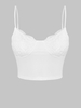 ZAFUL Camisole Courte Côtelée en Dentelle Insérée M Blanc