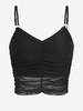 ZAFUL Camisole Courte Superposée en Maille avec Nœud Papillon S Noir