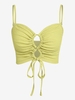 ZAFUL Camisole Courte Texturée à Lacets S Vert clair