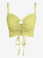 ZAFUL Camisole Courte Texturée à Lacets S Vert clair