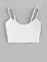 ZAFUL Camisole Courte Tricotée L Blanc