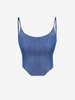ZAFUL Camisole Cousu avec Zip en Arrière S Bleu