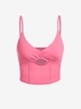 ZAFUL Camisole Evidée Style Corset L Rose clair