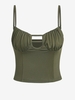 ZAFUL Camisole Plissée avec Coupe Echelle S Vert