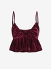 ZAFUL Camisole Péplum Plissée en Velours M Rouge foncé