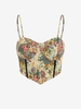 ZAFUL Camisole Style Corset Fleur en Jacquard à Ourlet Echarpe S