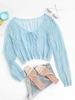 ZAFUL Cardigan Ajouré Noué en Avant de Grande Taille