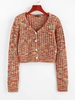 ZAFUL Cardigan Côtelé en Couleur Mélangée M