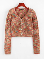 ZAFUL Cardigan Côtelé en Couleur Mélangée S