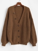 ZAFUL Cardigan Epais Boutonné à Manches Lanternes de Grande Taille