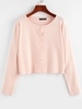 ZAFUL Cardigan Simple Boutonné en Jersey M Rose clair